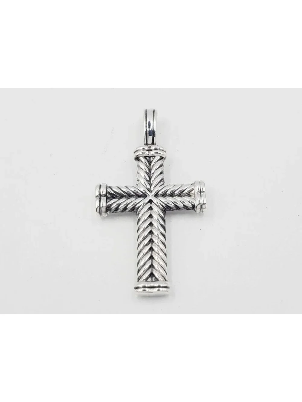 David Yurman Chevron Cross Pendant Sterling Silver
